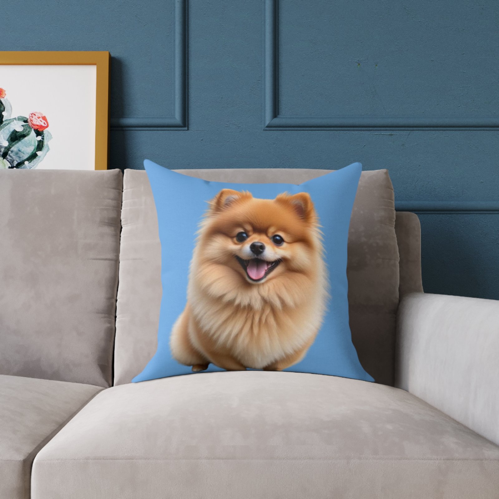 Pomeranian Dog Square Poly Canvas Pillow - Image 7