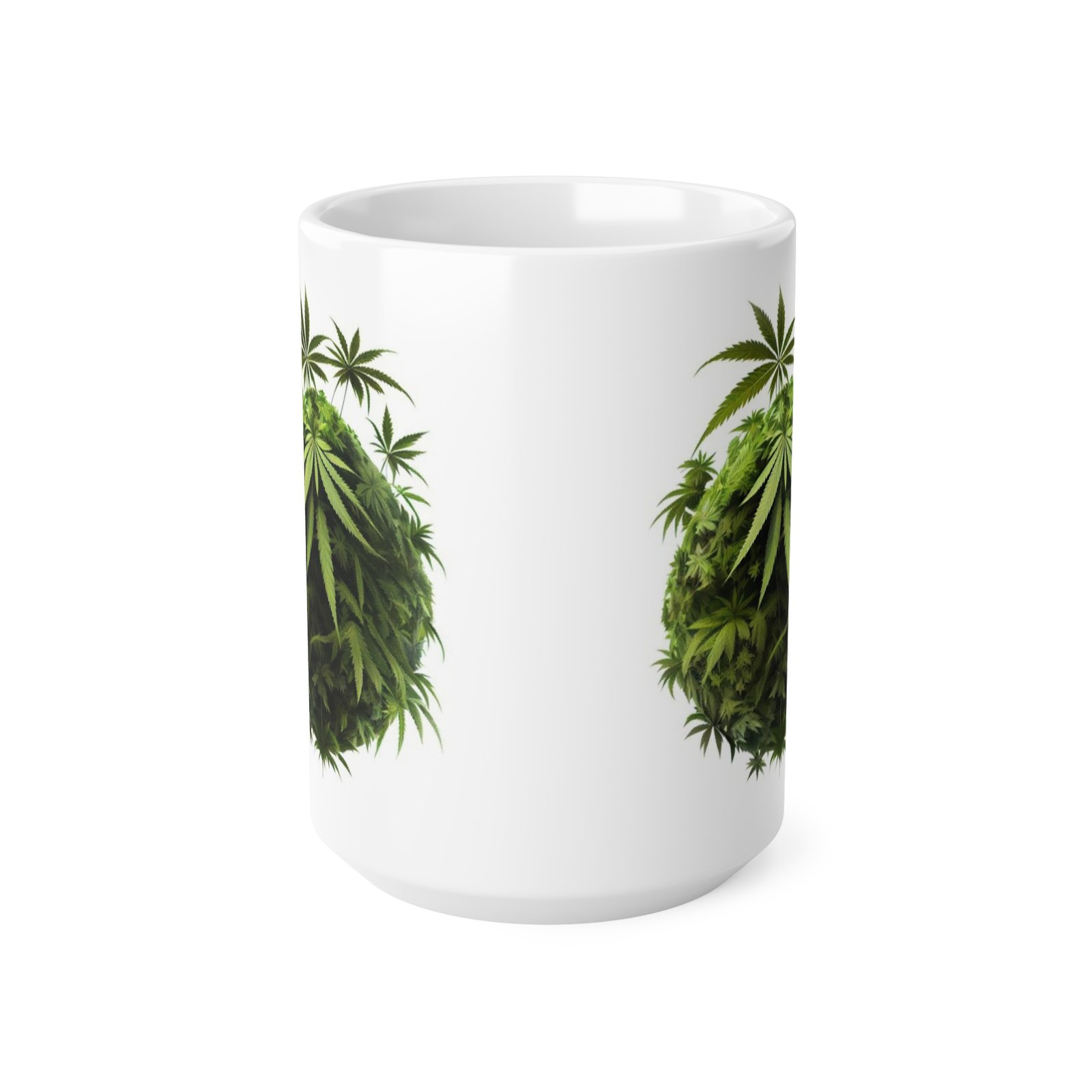 Cannabis Leaves Print Ceramic Coffee Cups, 11oz, 15oz - Image 5
