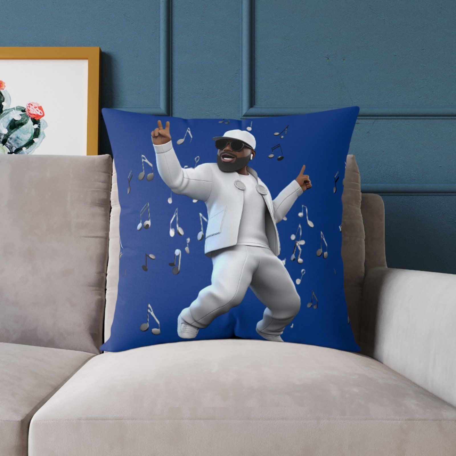 Music Man Cushion Square Poly Canvas Pillow - Image 15
