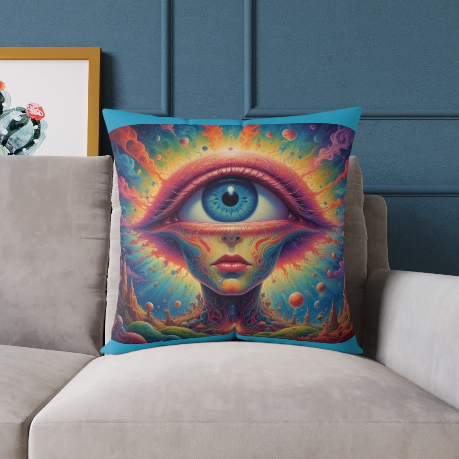 Psychadelic Square Poly Canvas Pillow - Image 15
