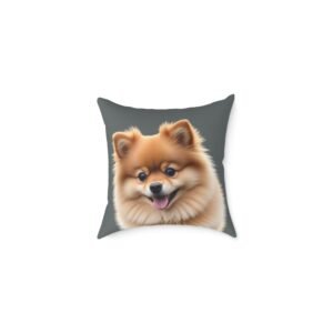 Pomeranian Dog Square Poly Canvas Pillow