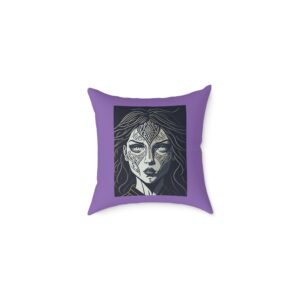 Subdued Print Square Poly Canvas Pillow