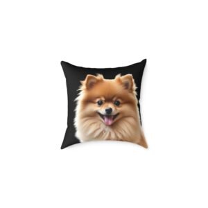 Pomeranian Dog Square Poly Canvas Pillow