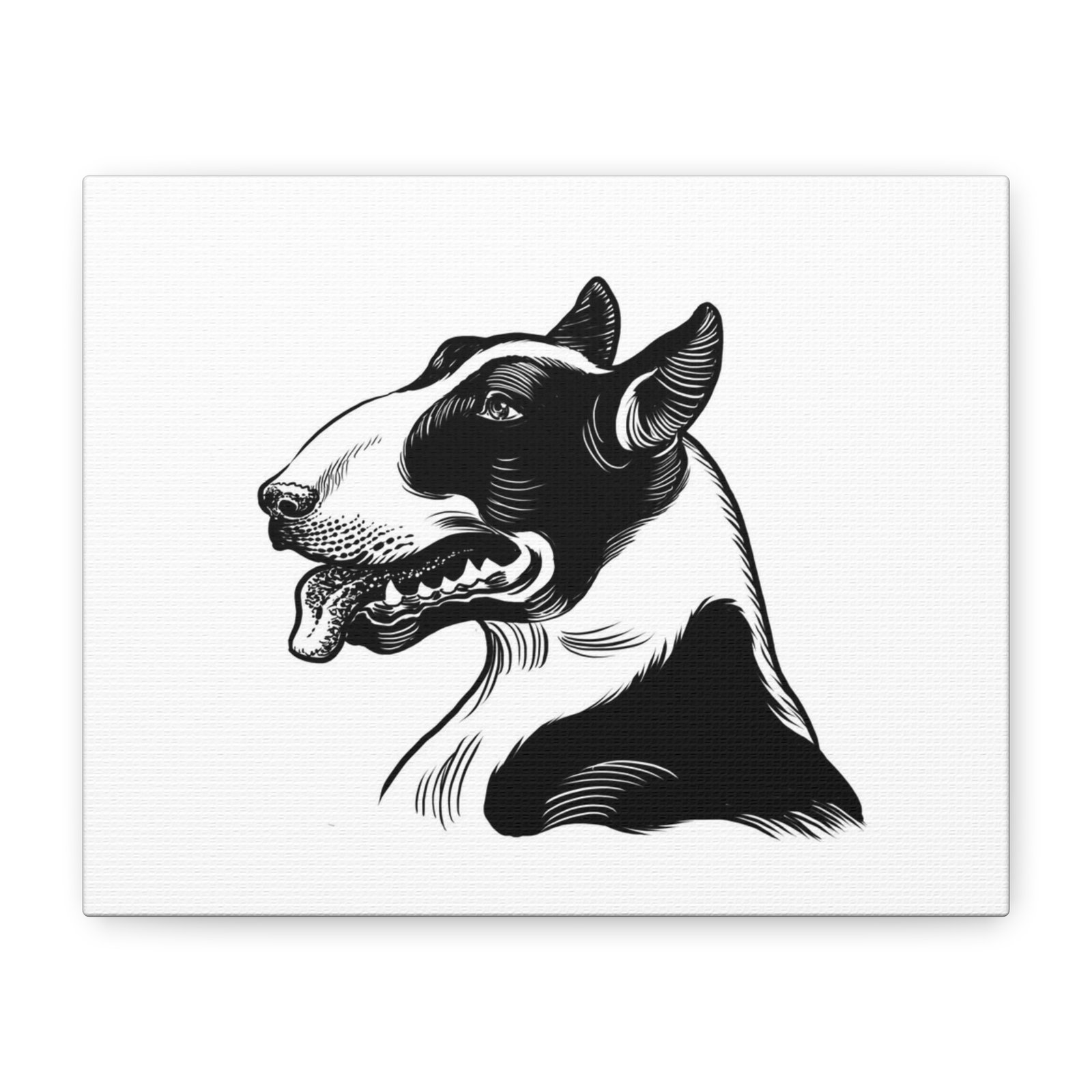 English Bull Terrier Dog Canvas Art - 1.25" Stretched Matte Print for Pet Lovers