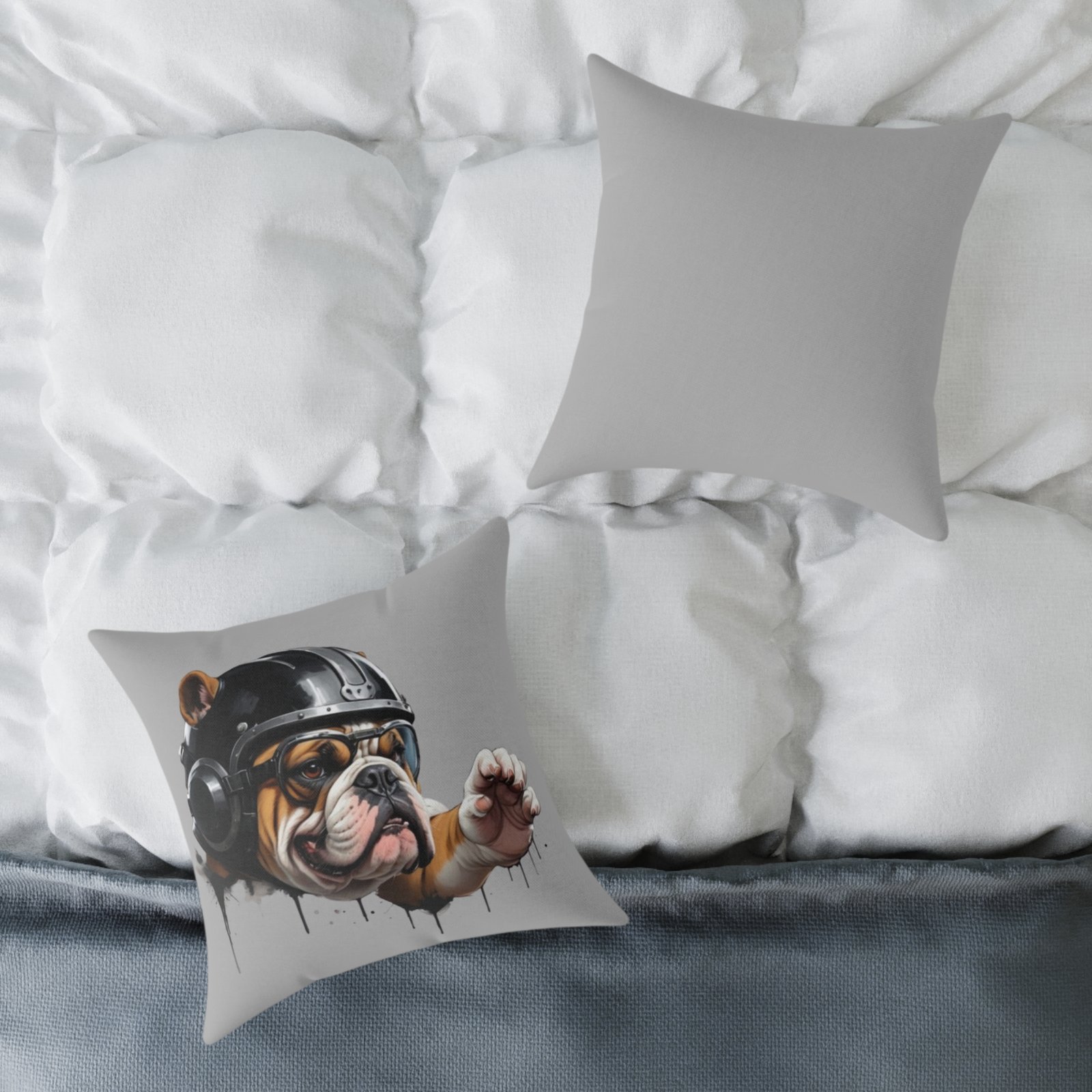 Flight Of The Bulldog Square Poly Canvas Pillow - Image 8