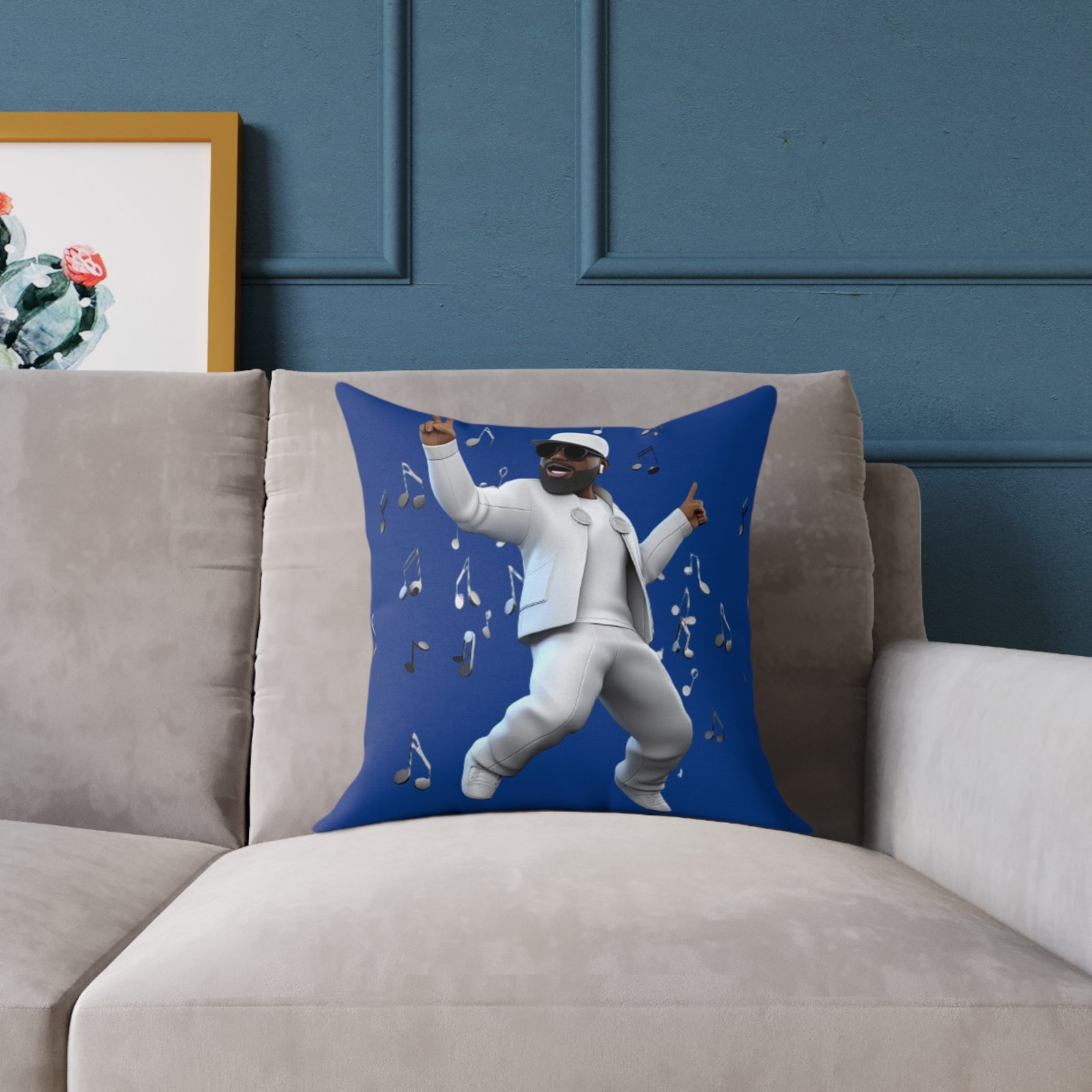 Music Man Cushion Square Poly Canvas Pillow - Image 3