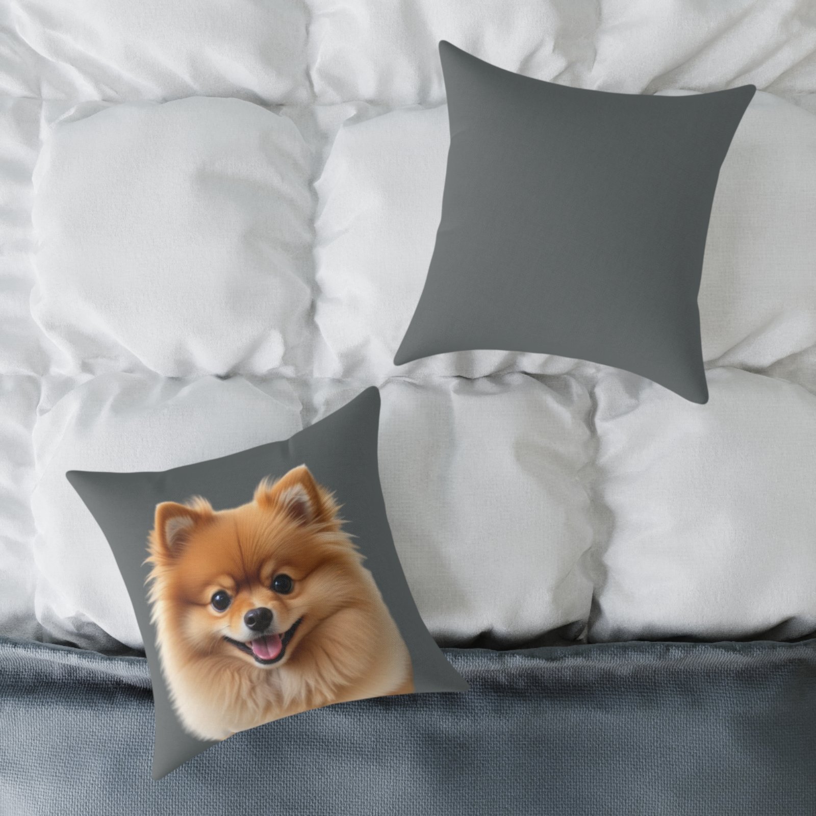 Pomeranian Dog Square Poly Canvas Pillow - Image 8