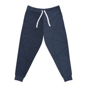 Evokes Brand Blue Geometric Athletic Joggers for Active Lifestyle