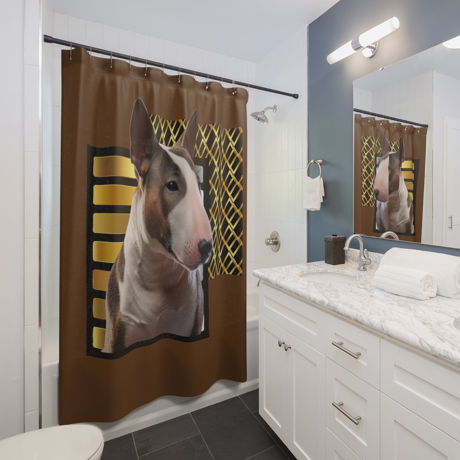 English Bull Terrier Shower Curtains Labrador - Image 3