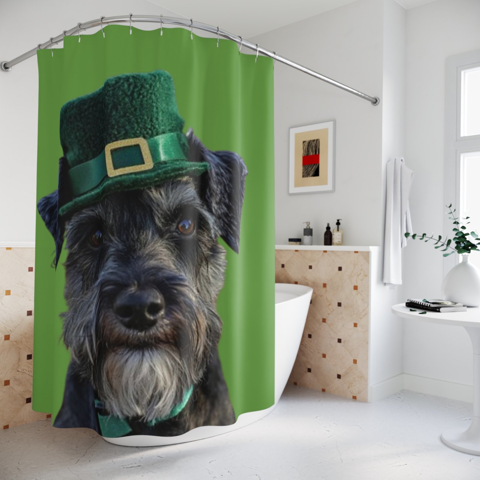 St Patricks Dog Lover Funny Shower Curtain | Cozy Pet Decor, Dog Lover Gift, Rustic Bathroom Accessory, Home Decoration - Image 4