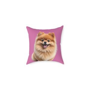 Pomeranian Dog Square Poly Canvas Pillow