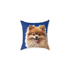 Pomeranian Dog Square Poly Canvas Pillow