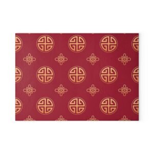 Oriental Glass Cutting Board - Unique Kitchen Decor, Perfect Gift for Chefs, Home Cooks, and Housewarmings, Ideal for Birthdays or Holidays