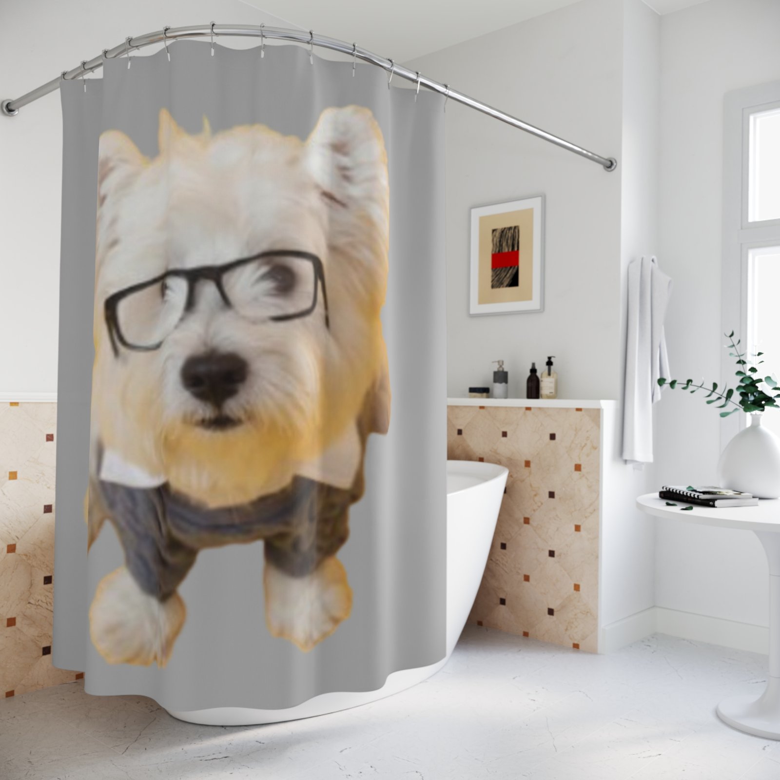 Dog Lover Funny Shower Curtain | Cozy Pet Decor, Dog Lover Gift, Rustic Bathroom Accessory, Home Decoration - Image 4