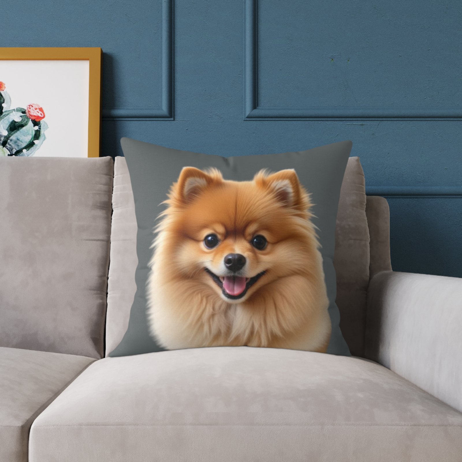 Pomeranian Dog Square Poly Canvas Pillow - Image 11