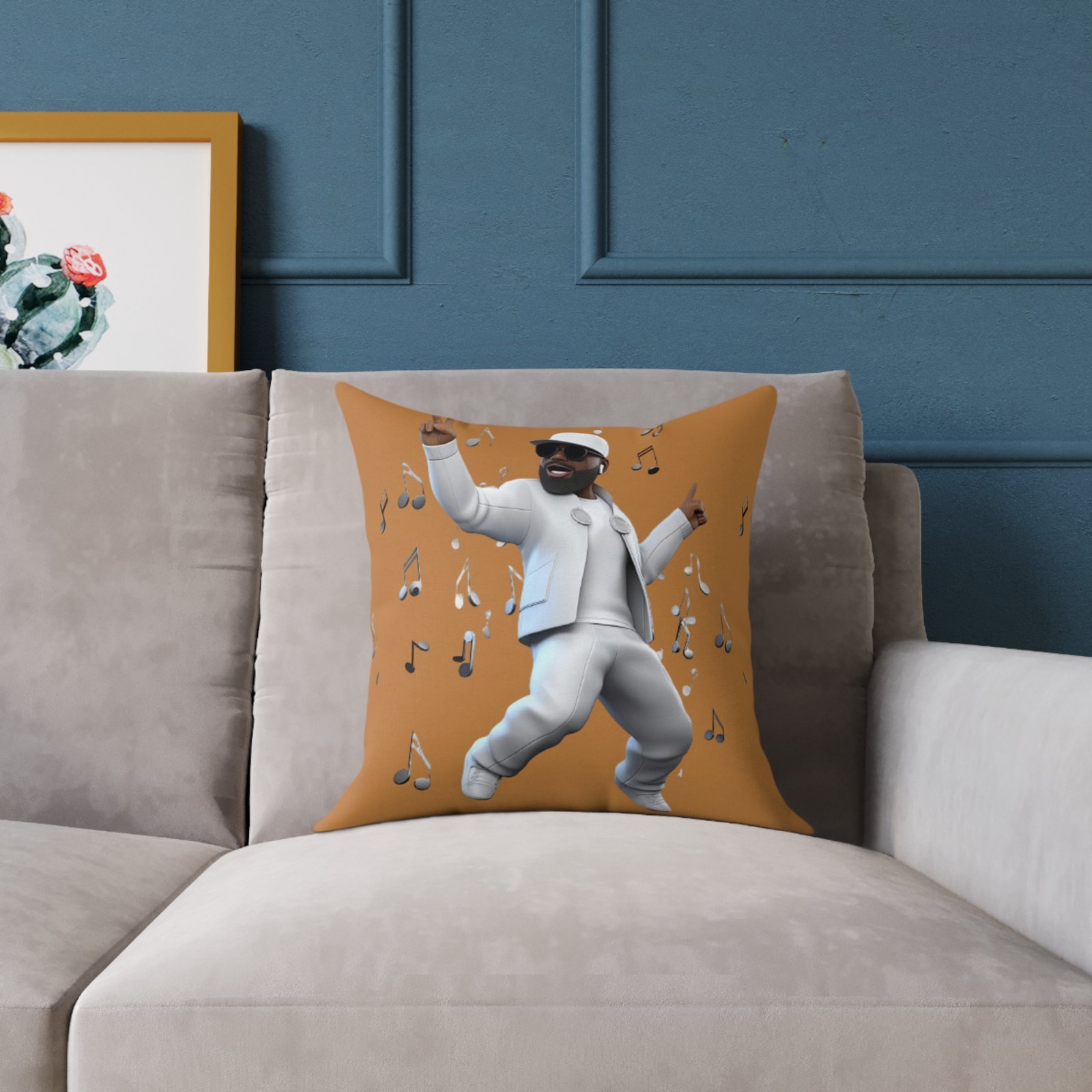 Music Man Cushion Square Poly Canvas Pillow - Image 3