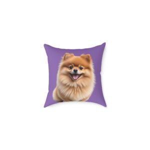 Pomeranian Dog Square Poly Canvas Pillow