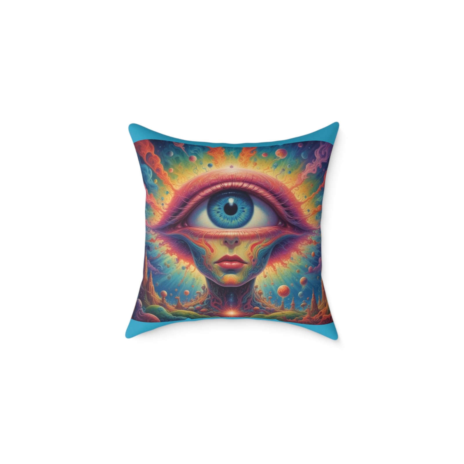 Psychadelic Square Poly Canvas Pillow - Image 5
