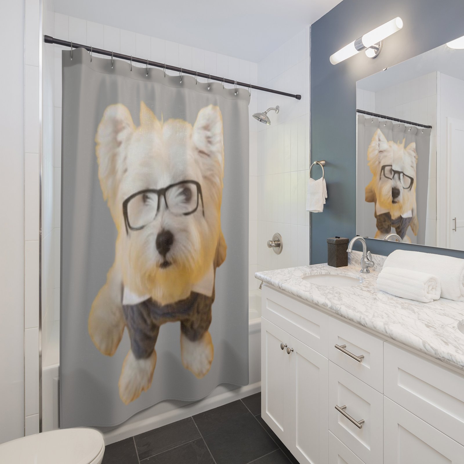 Dog Lover Funny Shower Curtain | Cozy Pet Decor, Dog Lover Gift, Rustic Bathroom Accessory, Home Decoration - Image 3