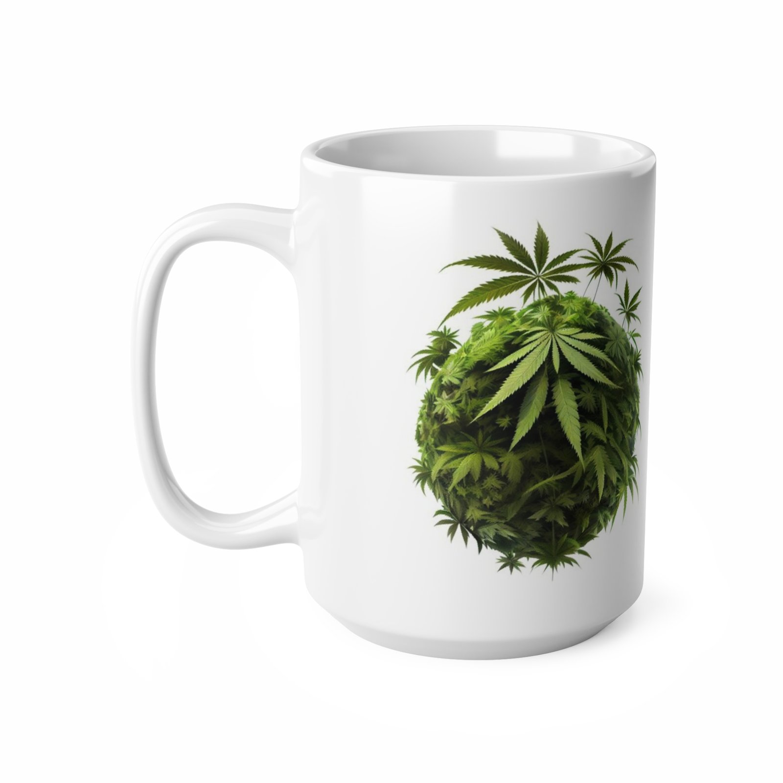 Cannabis Leaves Print Ceramic Coffee Cups, 11oz, 15oz - Image 6