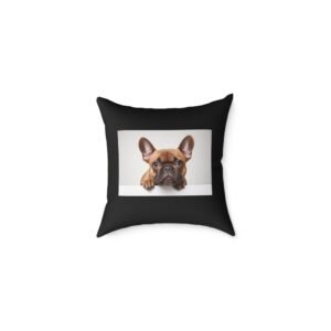 Puppy Dog Pet Cushion 08 French Bulldog Square Poly Canvas Pillow 08