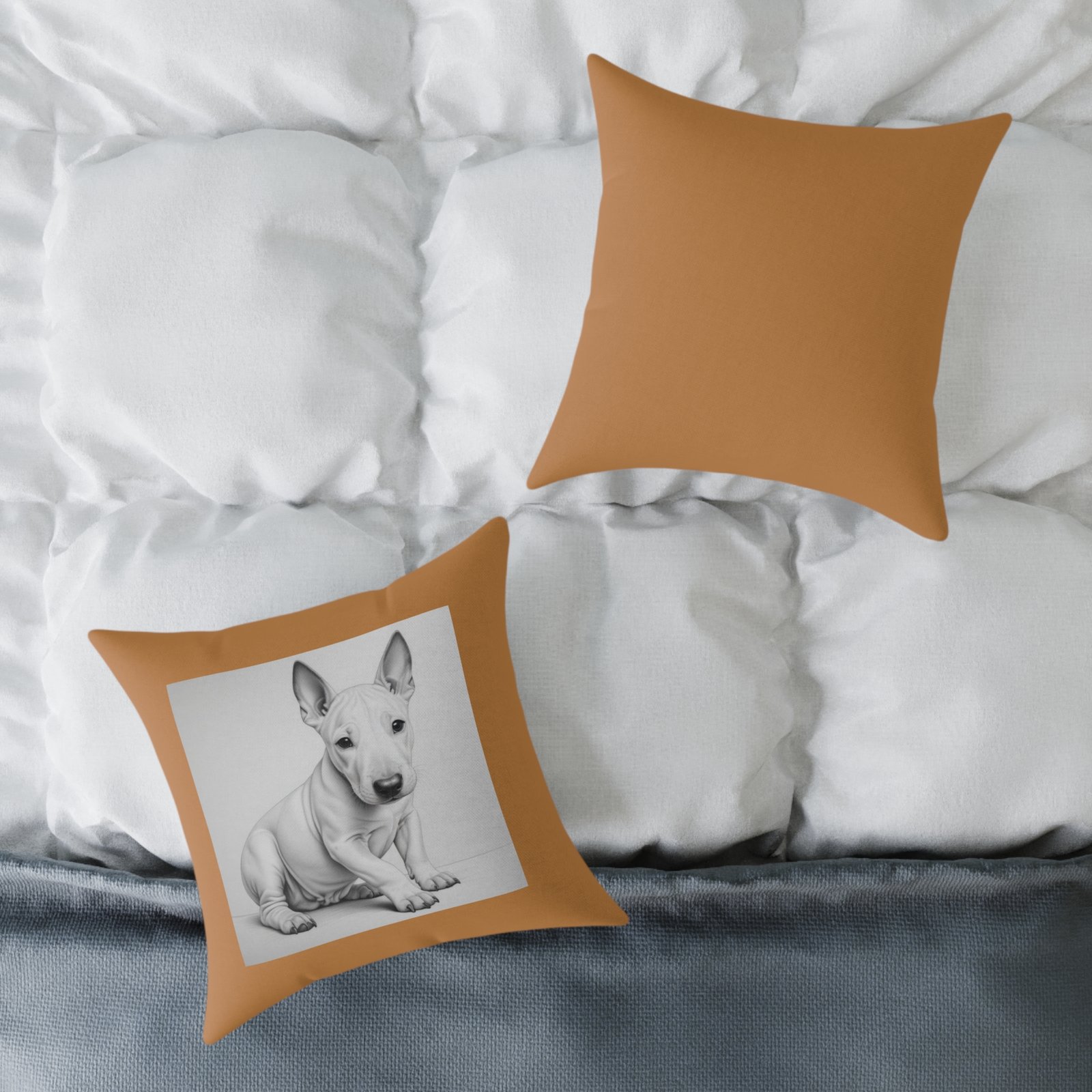English Bull Terrier Square Poly Canvas Pillow - Image 8