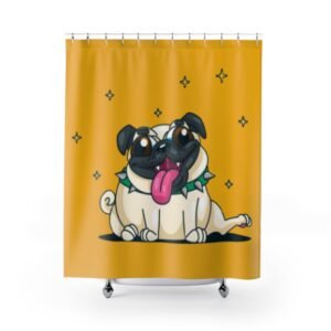 Pug  Dog Lover Funny Shower Curtain | Cozy Pet Decor, Dog Lover Gift, Rustic Bathroom Accessory, Home Decoration