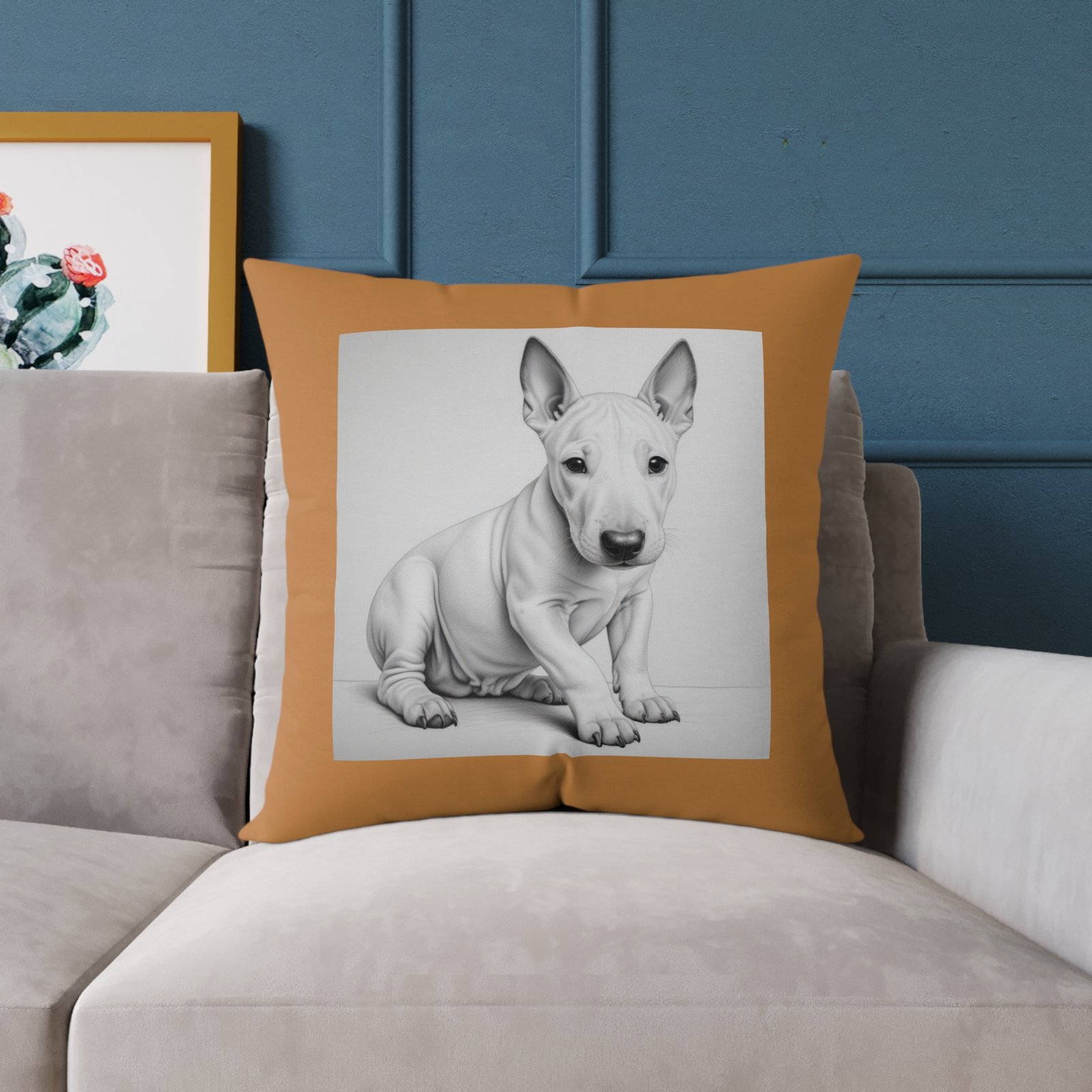 English Bull Terrier Square Poly Canvas Pillow - Image 15