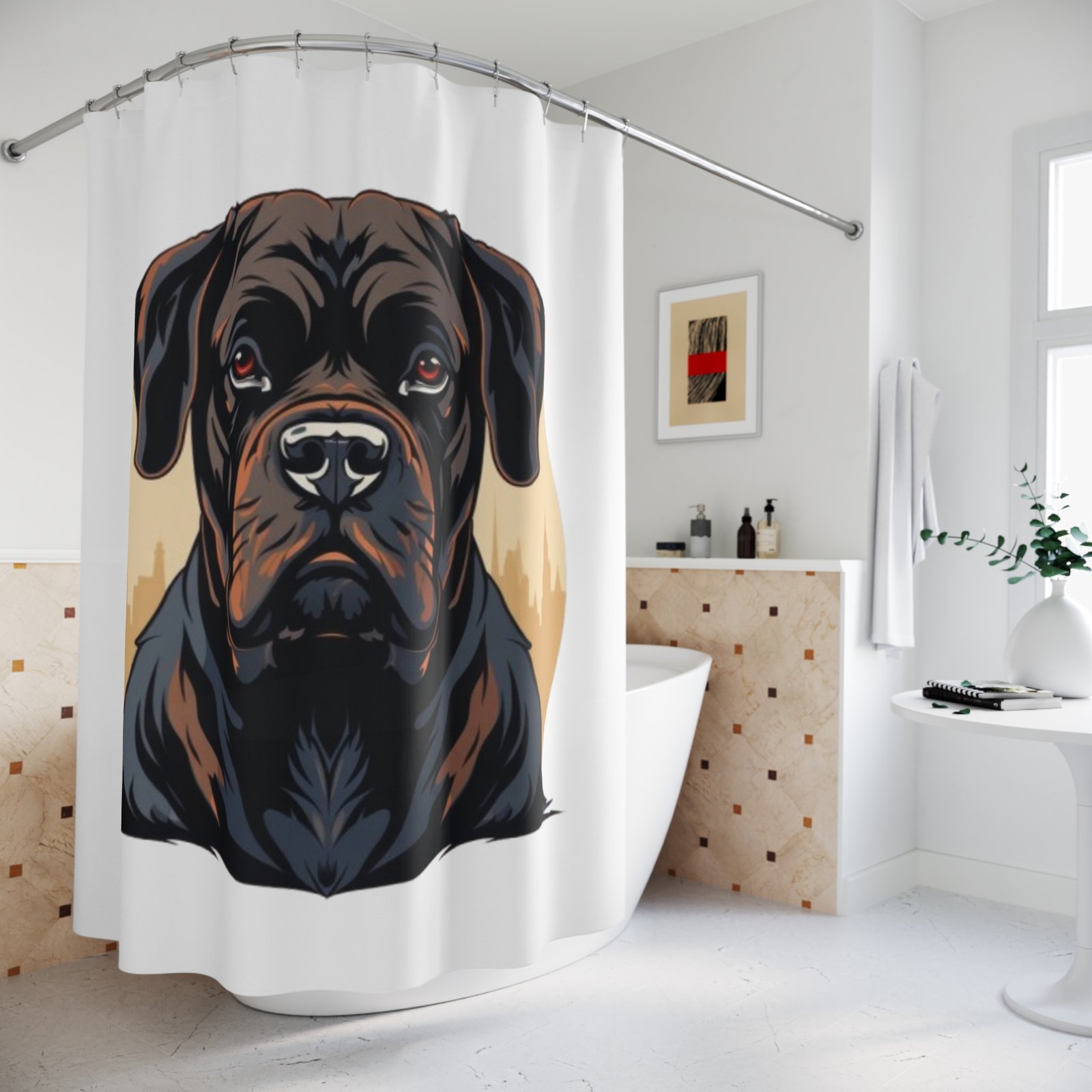 Dog Lover Funny Shower Curtain | Cozy Pet Decor, Dog Lover Gift, Rustic Bathroom Accessory, Home Decoration - Image 4
