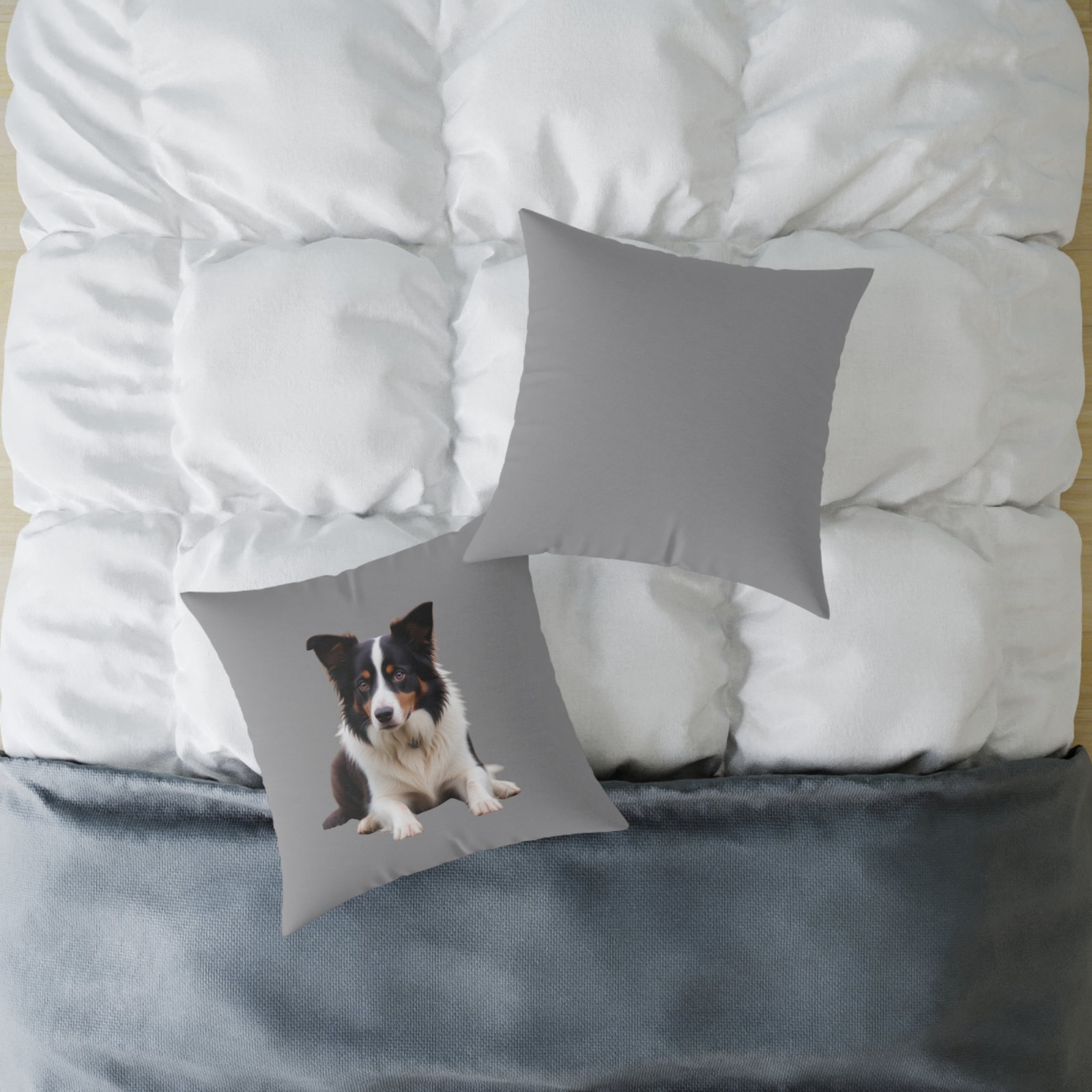 Border Collie Dog Pet Puppy Cushion 08 Square Poly Canvas Pillow 08 - Image 12