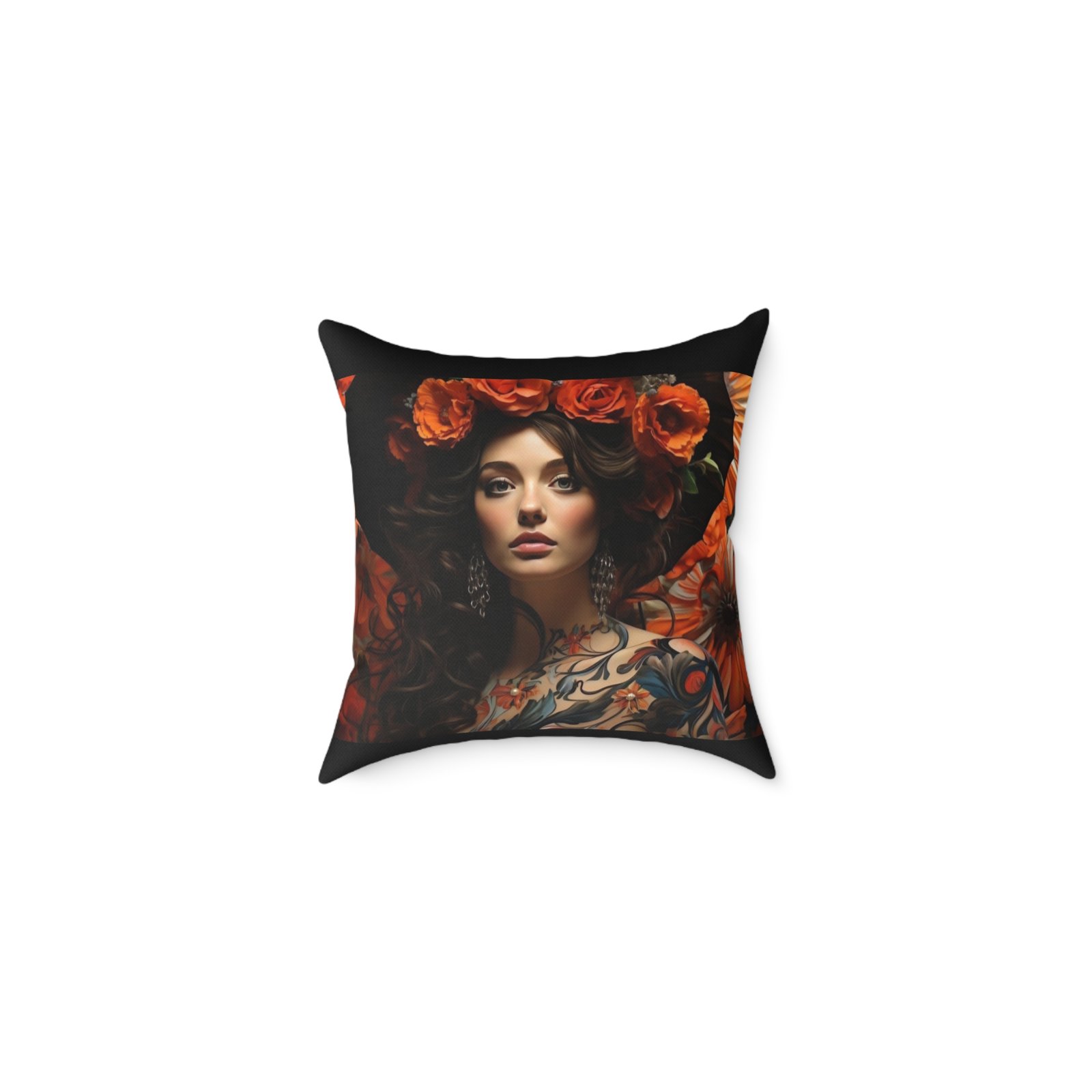 Soo Subdued Print Square Poly Canvas Pillow