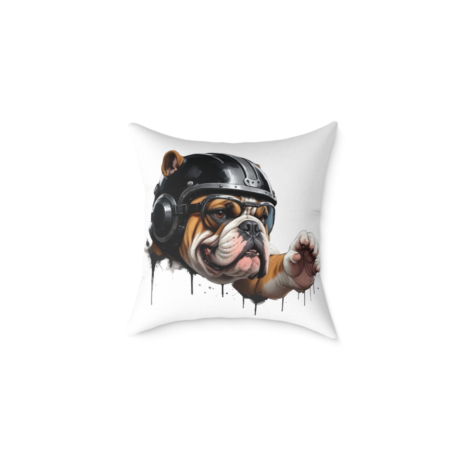 Flight Of The Bulldog Square Poly Canvas Pillow - Image 5