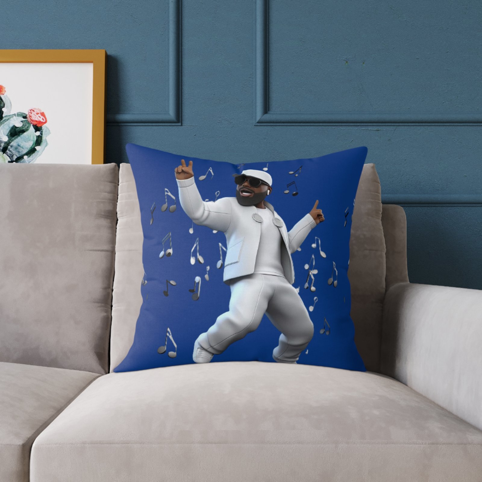 Music Man Cushion Square Poly Canvas Pillow - Image 11