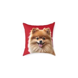 Pomeranian Dog Square Poly Canvas Pillow