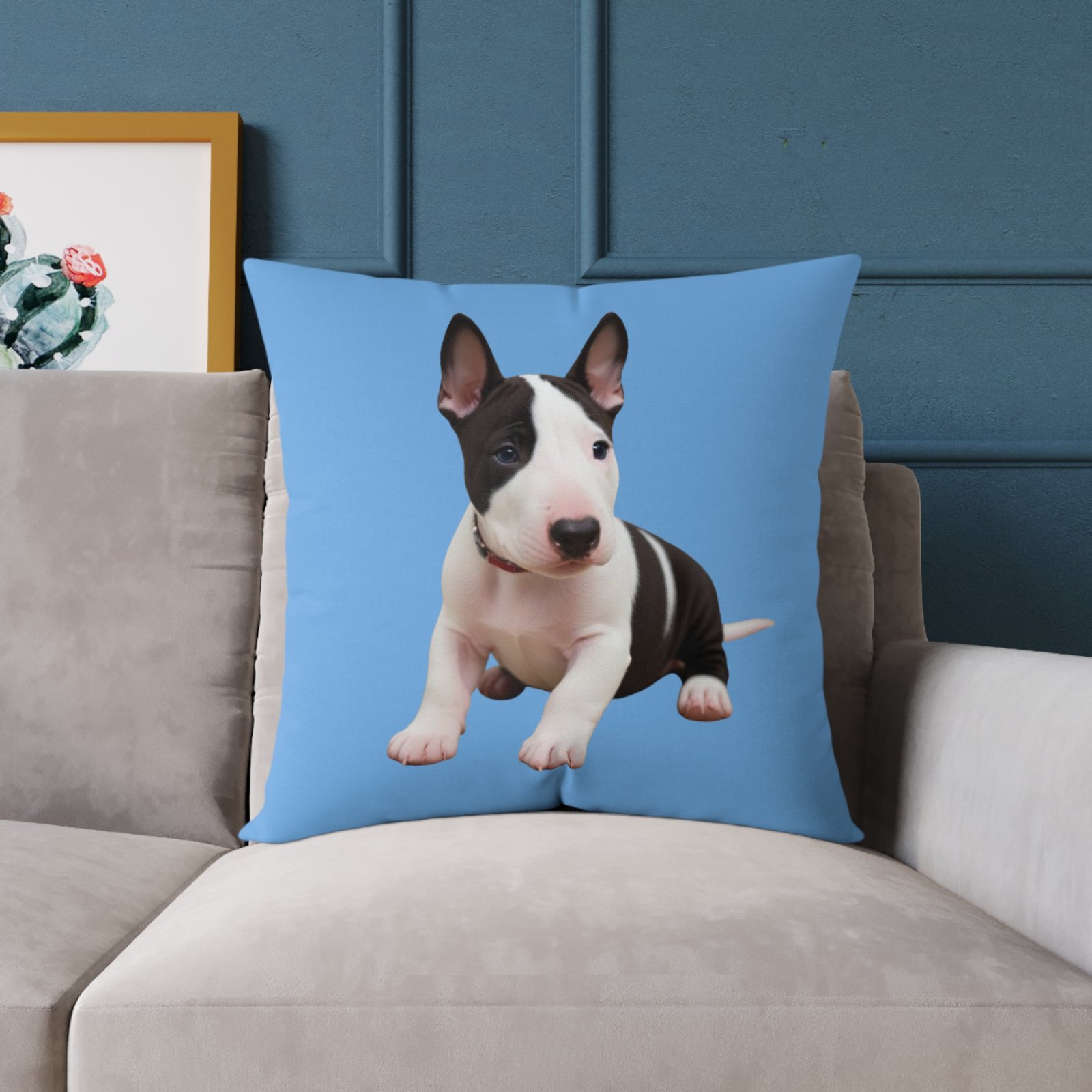 English Bull Terrier Square Poly Canvas Pillow - Image 15