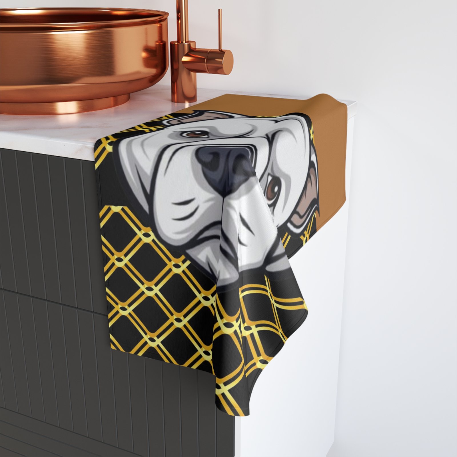 Terrier Plaid Hand Towel, Dog Lover Gift, Kitchen Decor, Pet Accessories, Unique Home Decor, Holiday Gift Idea - Image 4