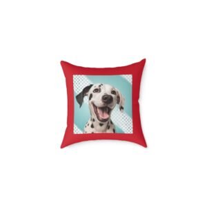 Dalmatian Pet Dog Puppy Cushion 08 .Square Poly Canvas Pillow 08