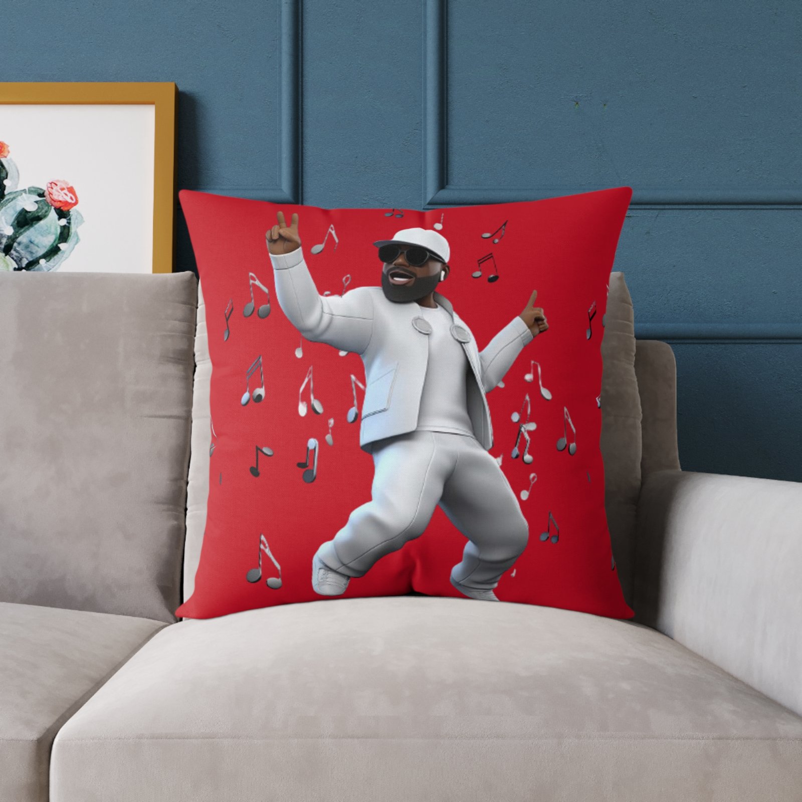 Music Man Cushion Square Poly Canvas Pillow - Image 15