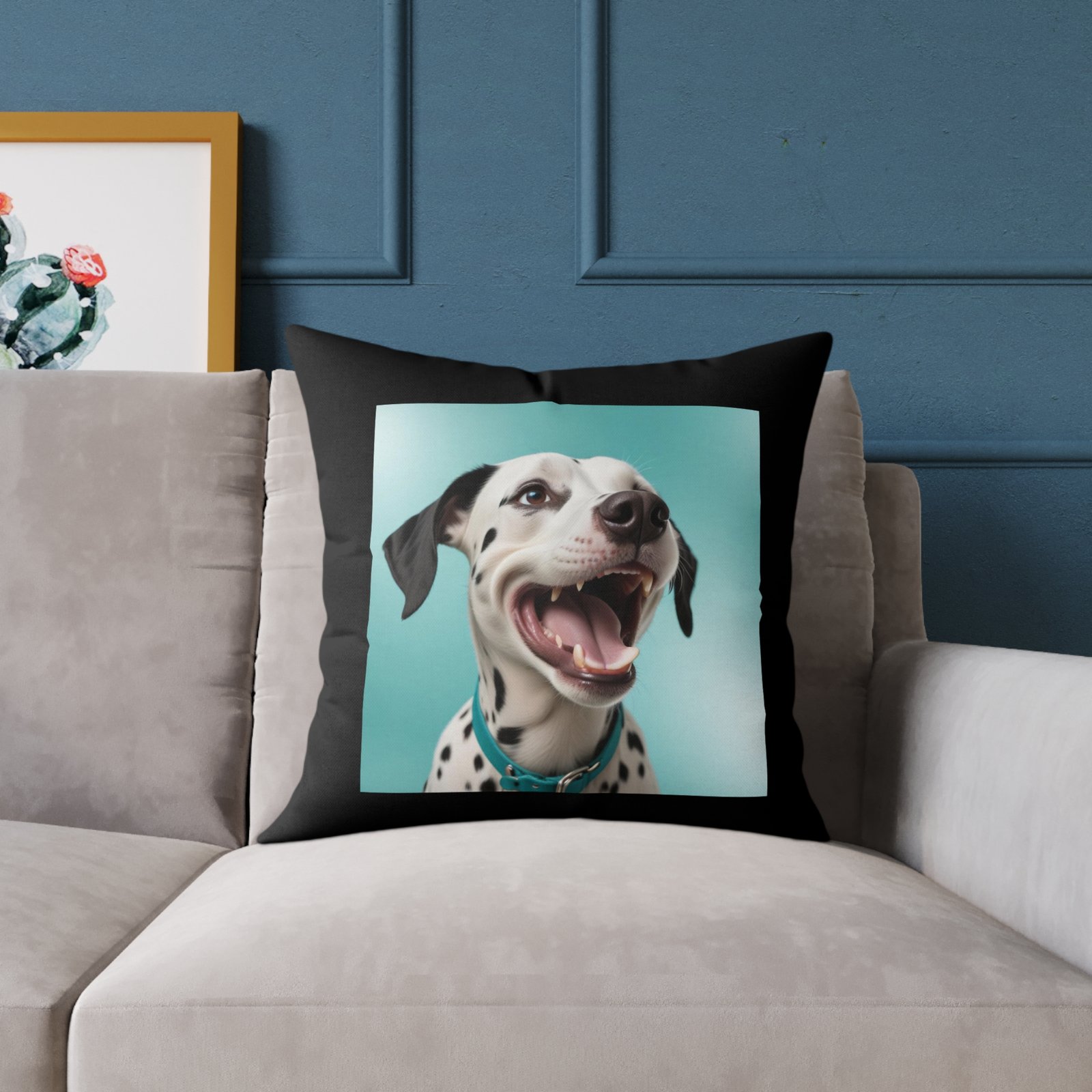 Pet Puppy Dog Dalmatian Square Poly Canvas Pillow Cushion 08 - Image 11
