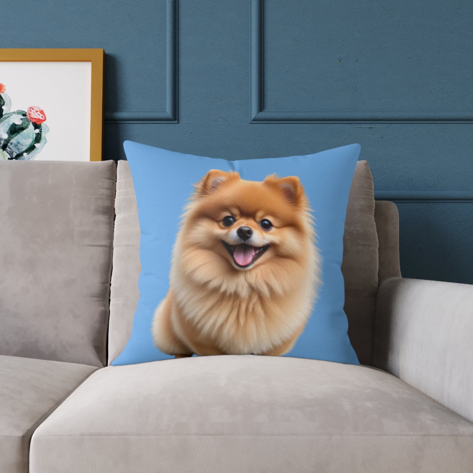 Pomeranian Dog Square Poly Canvas Pillow - Image 11