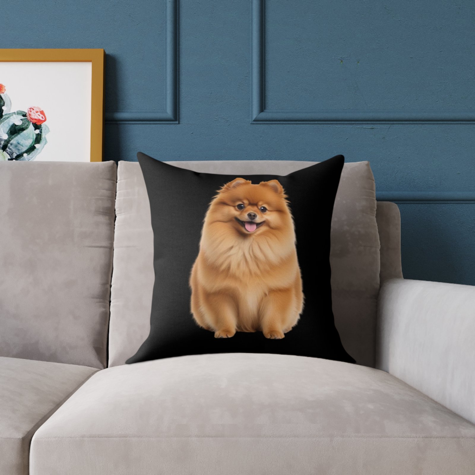 Pomeranian Dog Square Poly Canvas Pillow - Image 7