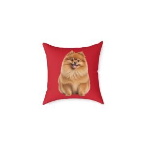 Pomeranian Dog Square Poly Canvas Pillow