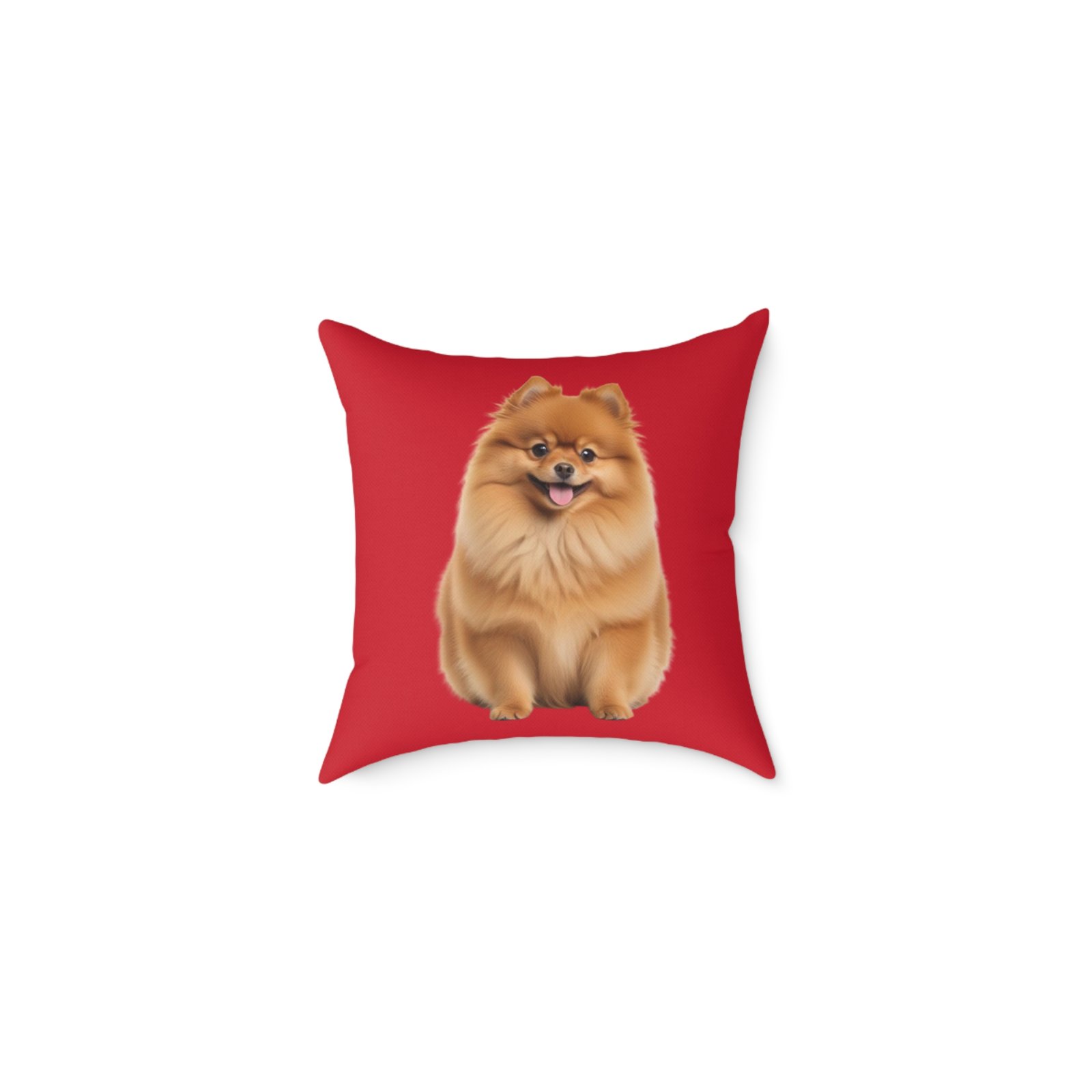 Pomeranian Dog Square Poly Canvas Pillow