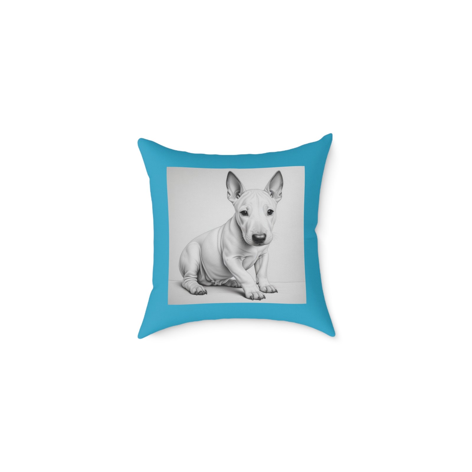 English Bull Terrier Square Poly Canvas Pillow