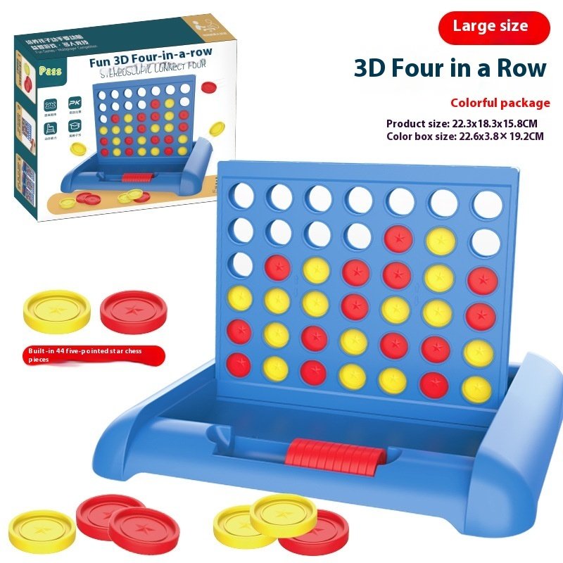 4 In A Row Four In A Line Board Game Family Educational Toy Kids Game Three-Dimensional Backgammon For Entertainment - Image 6