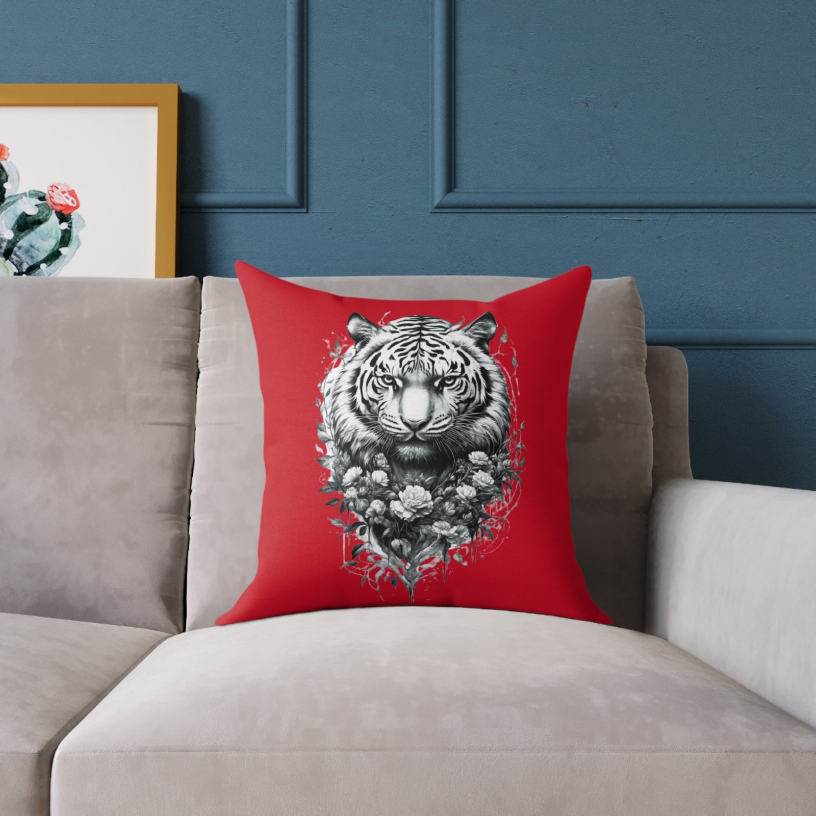 Tiger Square Poly Canvas Pillow - Image 7