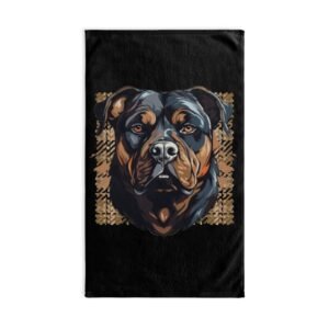 Rottweiler Plaid Hand Towel, Dog Lover Gift, Kitchen Decor, Pet Accessories, Unique Home Decor, Holiday Gift Idea