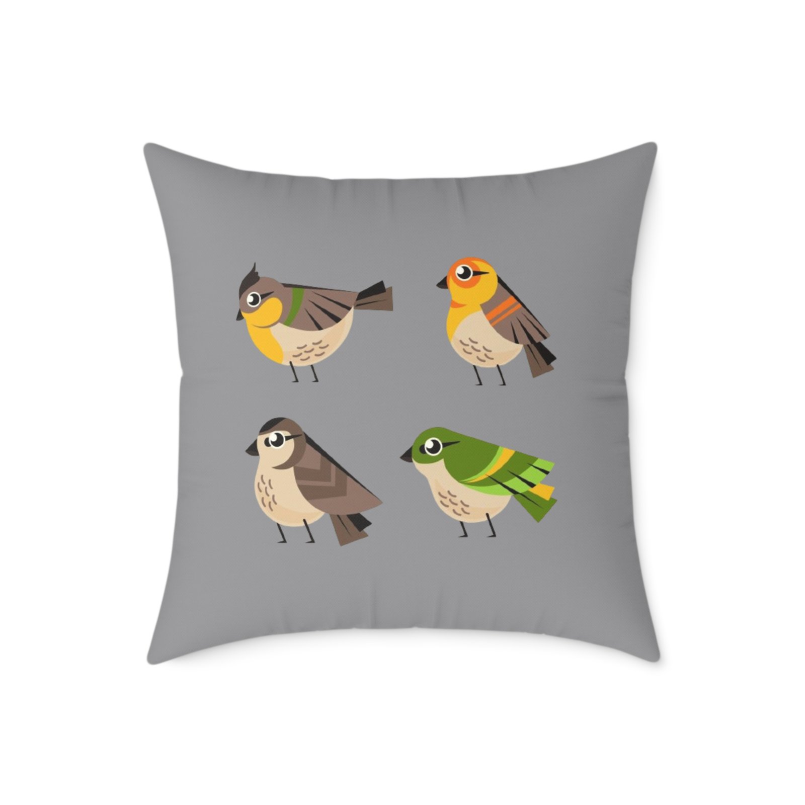 Bird Design Square Poly Canvas Pillow - Image 13