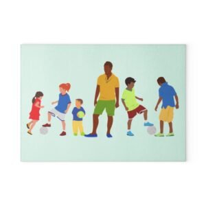 Football Family  Glass Cutting Board - Unique Kitchen Decor, Perfect Gift for Chefs, Home Cooks, and Housewarmings, Ideal for Birthdays or Holidays