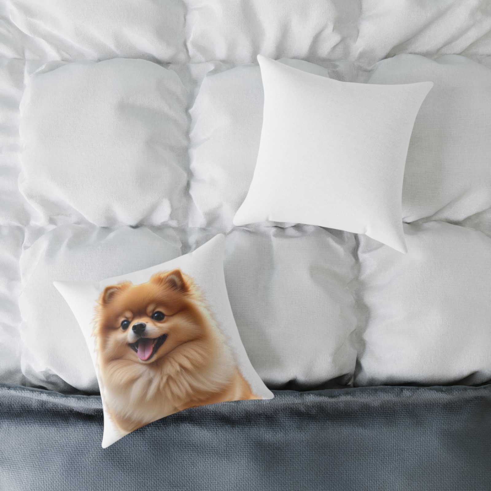 Pomeranian Dog Square Poly Canvas Pillow - Image 4